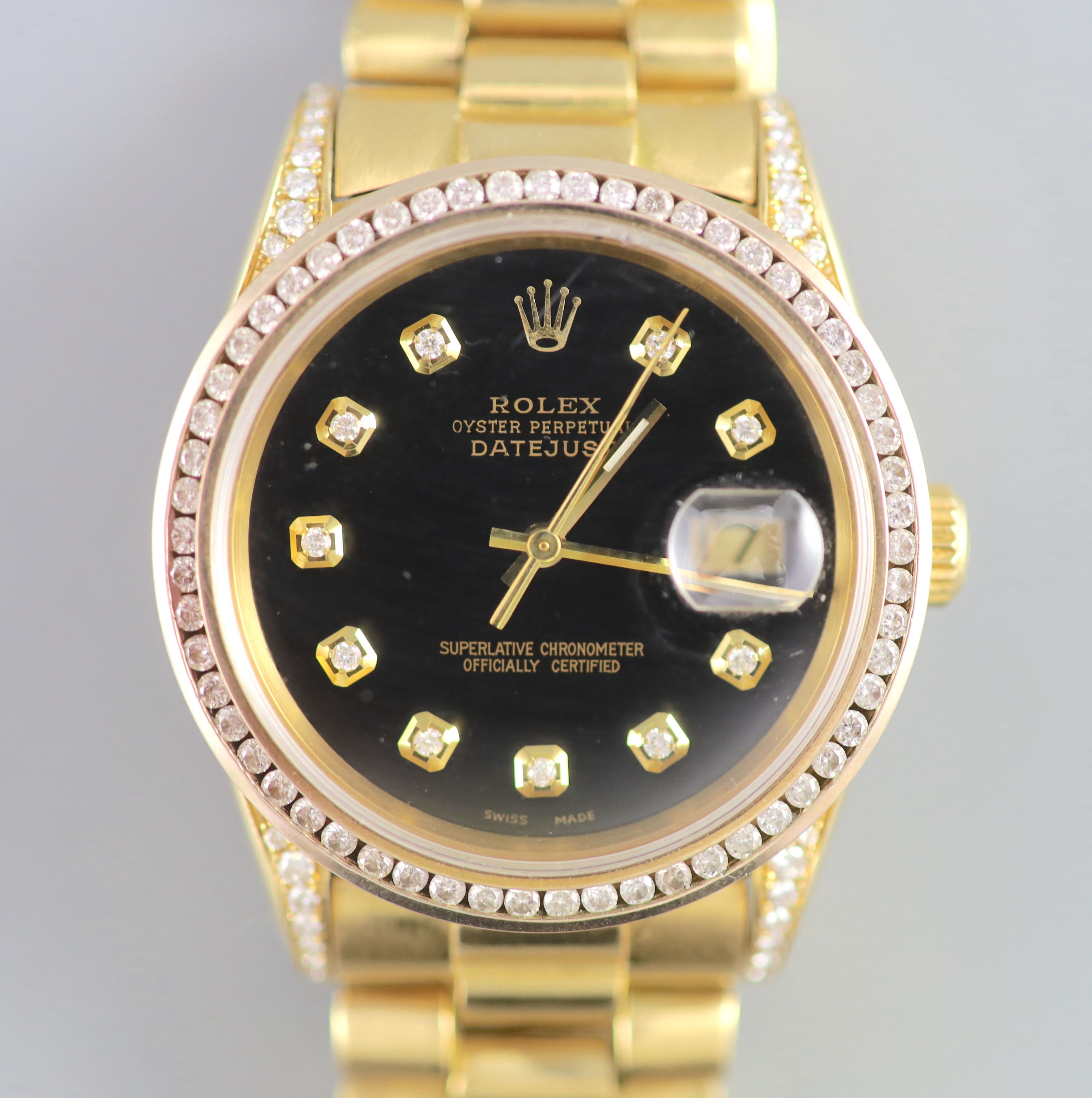 A gentleman's modern 18ct gold Rolex Oyster Perpetual Datejust wrist watch